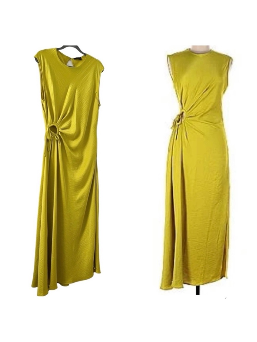 House of Harlow 1960 Twist-Side Maxi Dress in Mustard Yellow